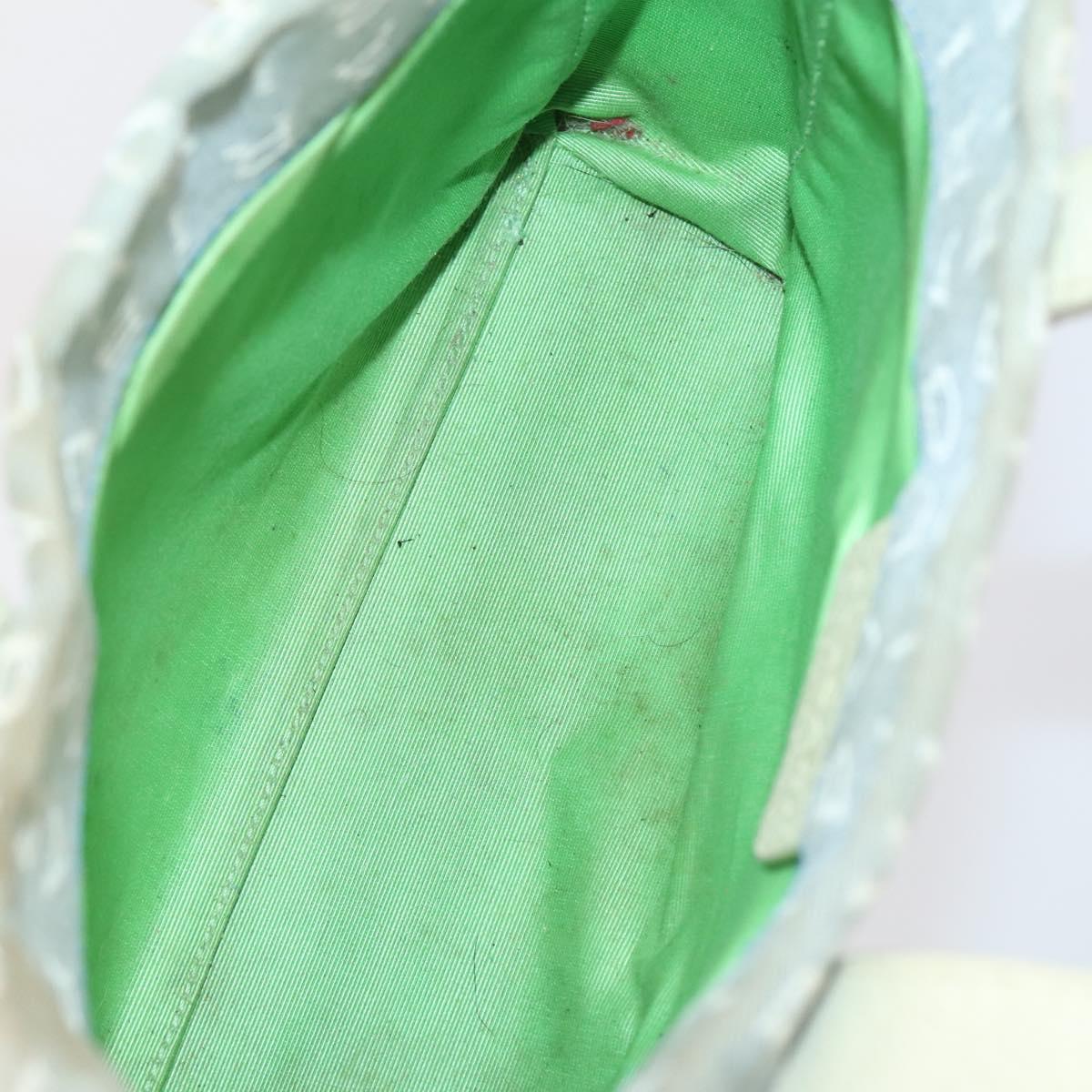 BVLGARI Hand Bag Canvas Enamel 5Set Green Beige gold Auth bs29854