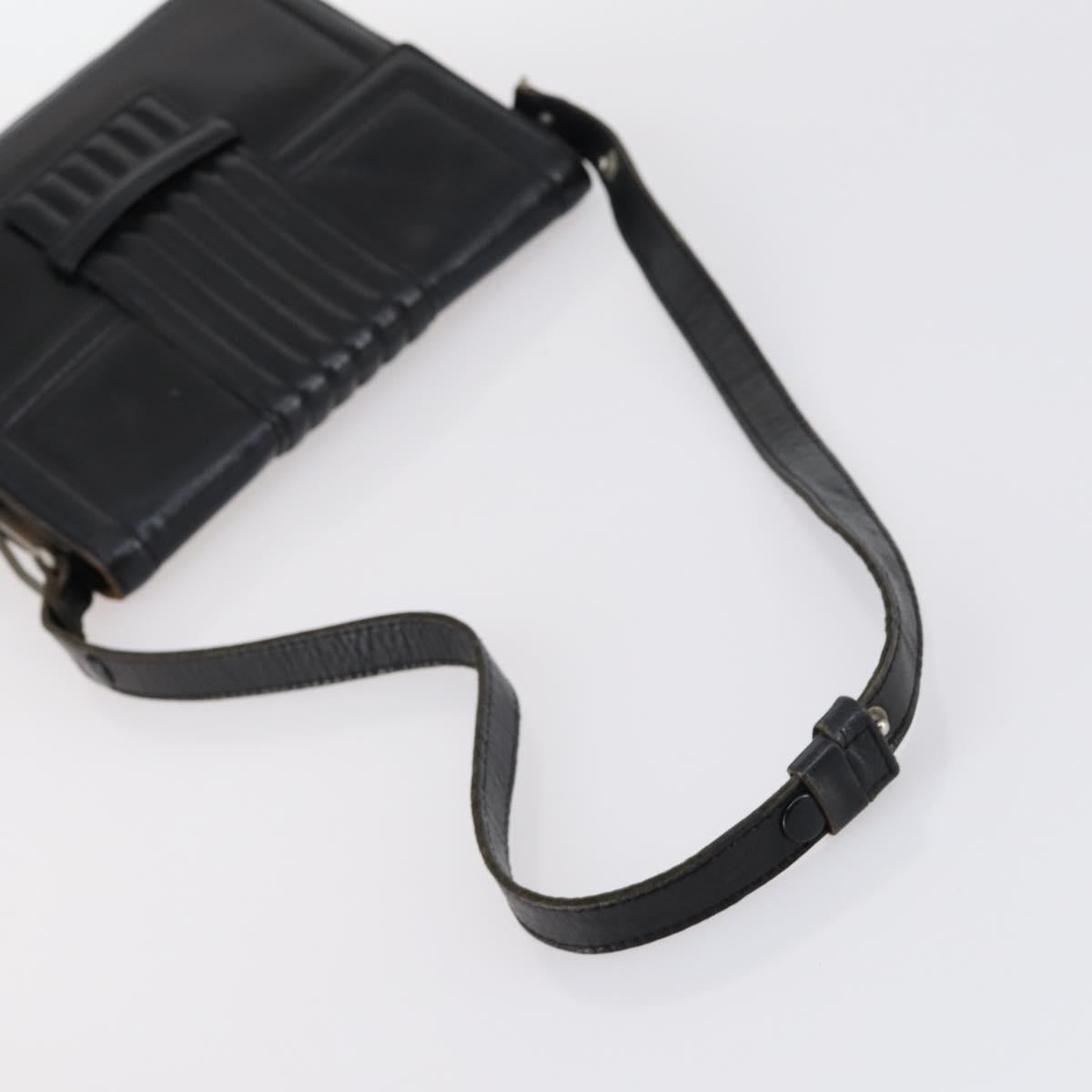 SAINT LAURENT Hand Bag Leather nylon 5Set Silver Black Ivory Auth bs29856