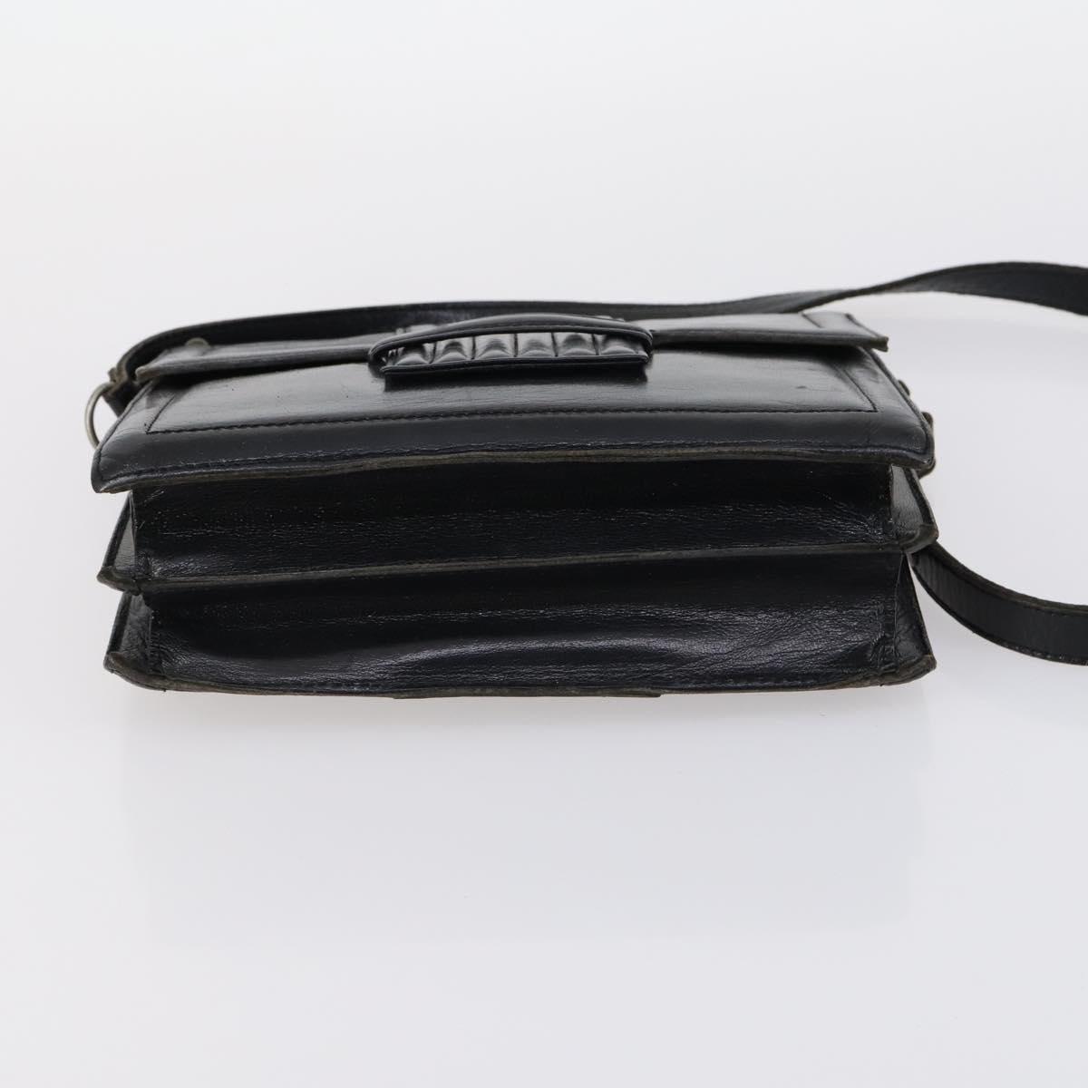 SAINT LAURENT Hand Bag Leather nylon 5Set Silver Black Ivory Auth bs29856