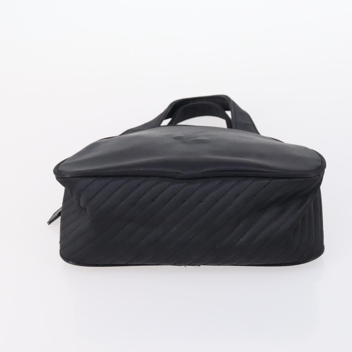 SAINT LAURENT Hand Bag Leather nylon 5Set Silver Black Ivory Auth bs29856