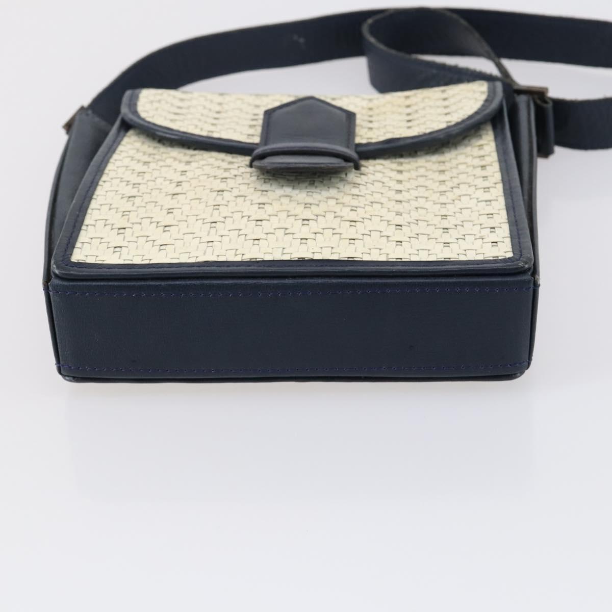 SAINT LAURENT Hand Bag Leather nylon 5Set Silver Black Ivory Auth bs29856