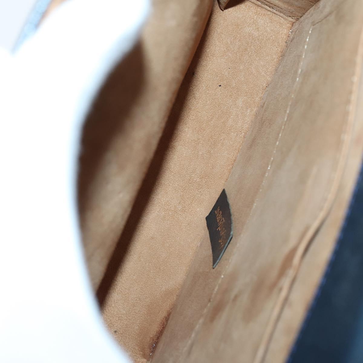 SAINT LAURENT Hand Bag Leather nylon 5Set Silver Black Ivory Auth bs29856