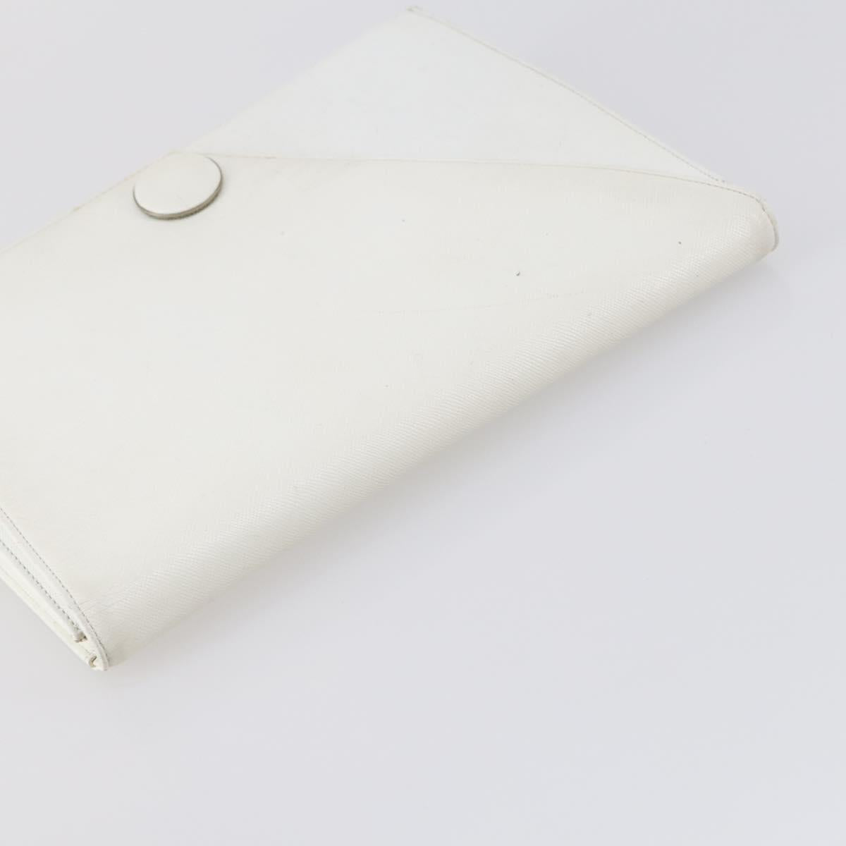 SAINT LAURENT Hand Bag Leather nylon 5Set Silver Black Ivory Auth bs29856