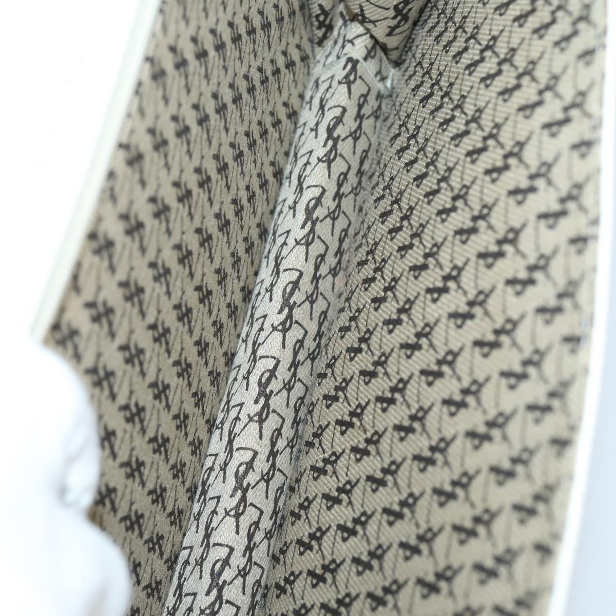 SAINT LAURENT Hand Bag Leather nylon 5Set Silver Black Ivory Auth bs29856