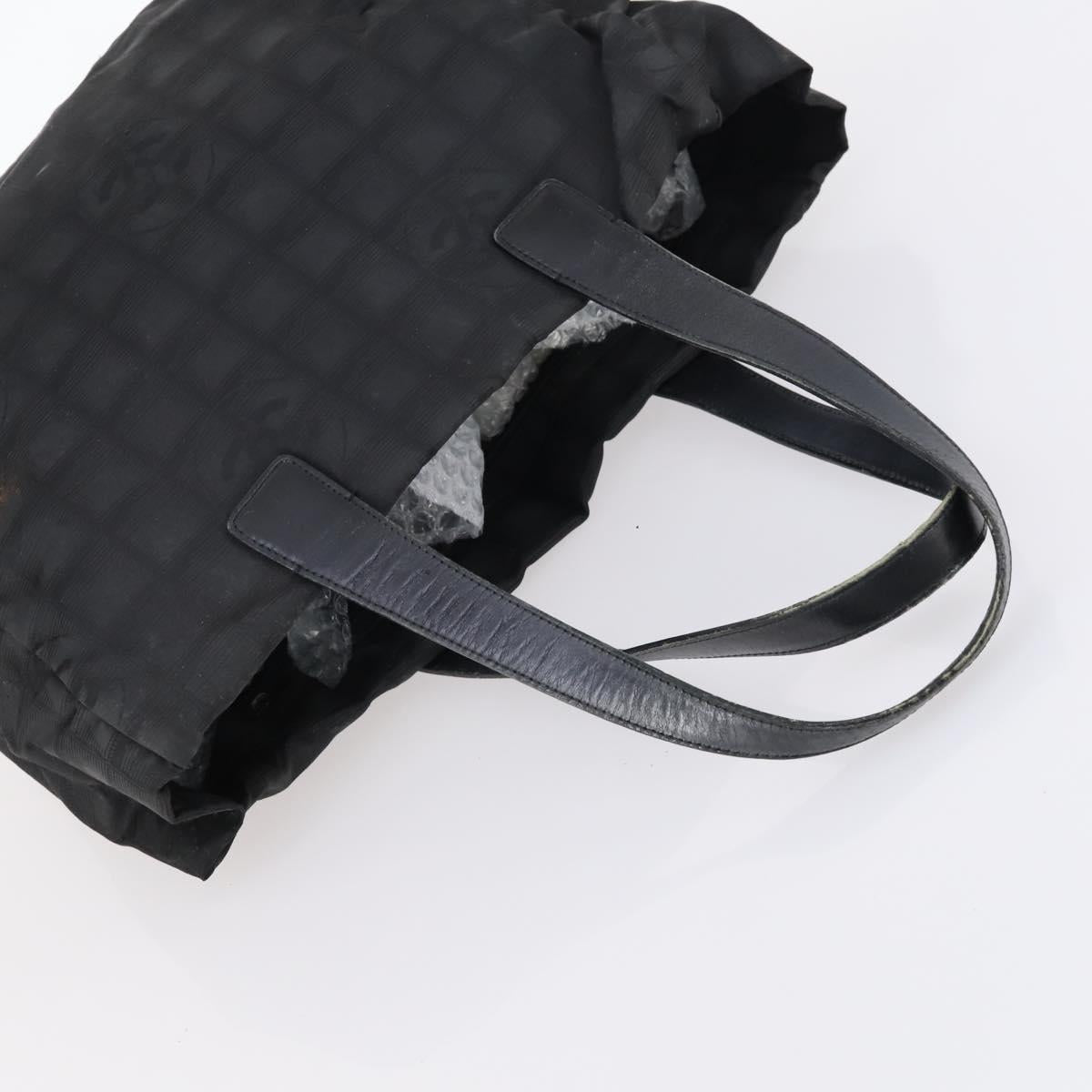 CHANEL Hand Bag Leather Nylon 5Set Black Navy CC Auth bs29857