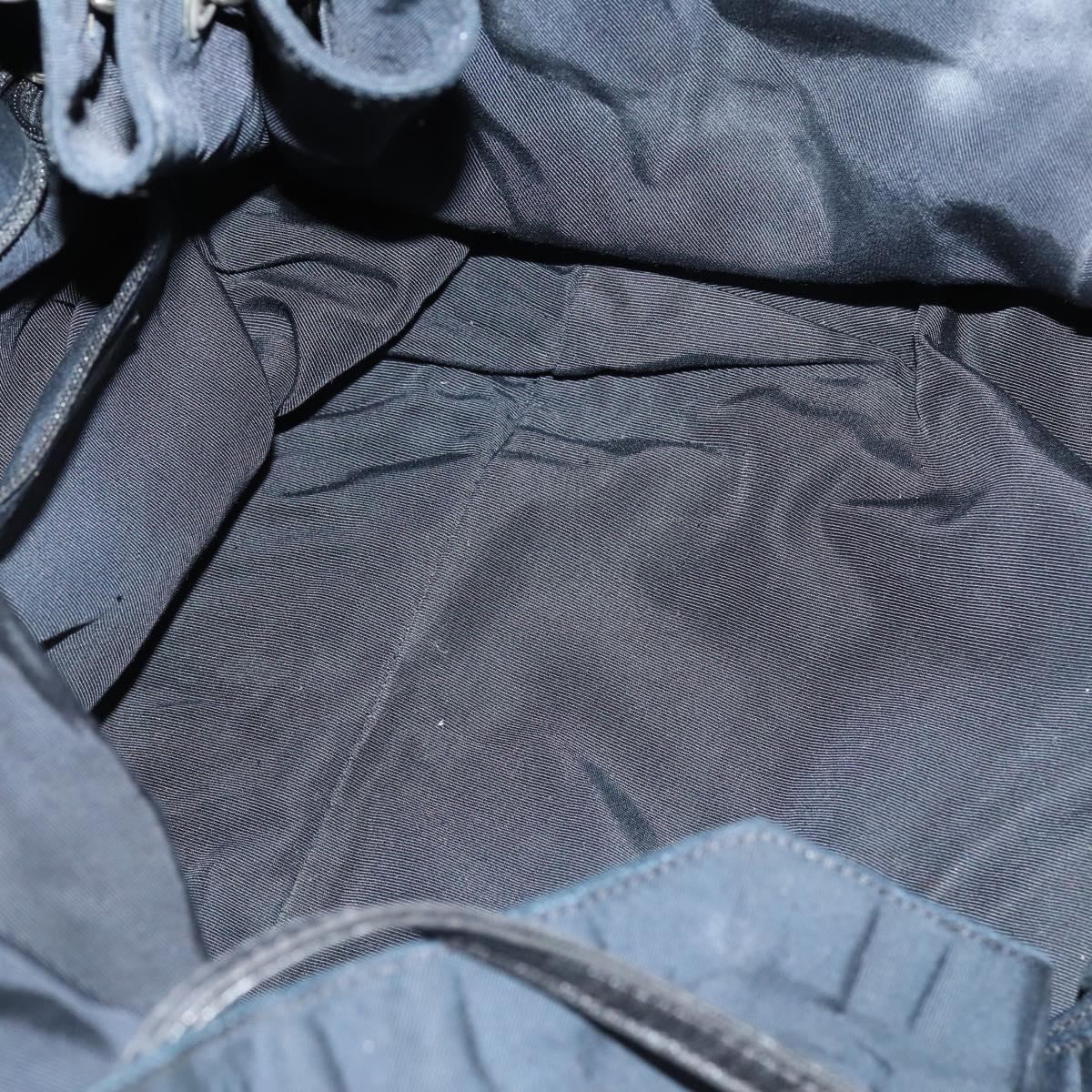 CHANEL Hand Bag Leather Nylon 5Set Black Navy CC Auth bs29857