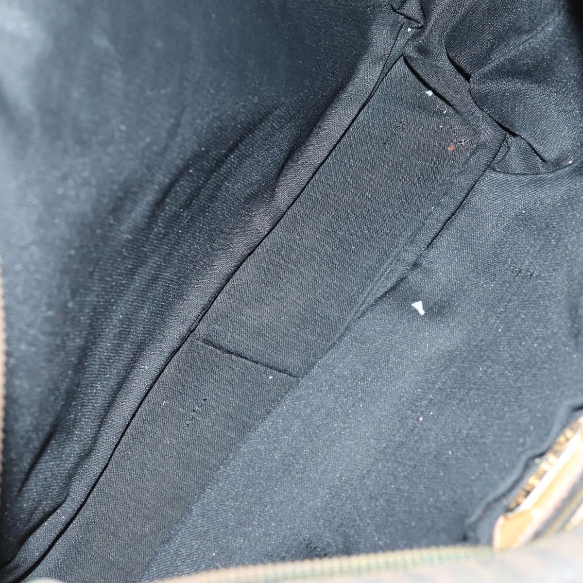 FENDI Zucchino Pecan Bag Canvas Coated Canvas 4Set Black Brown Auth bs29858