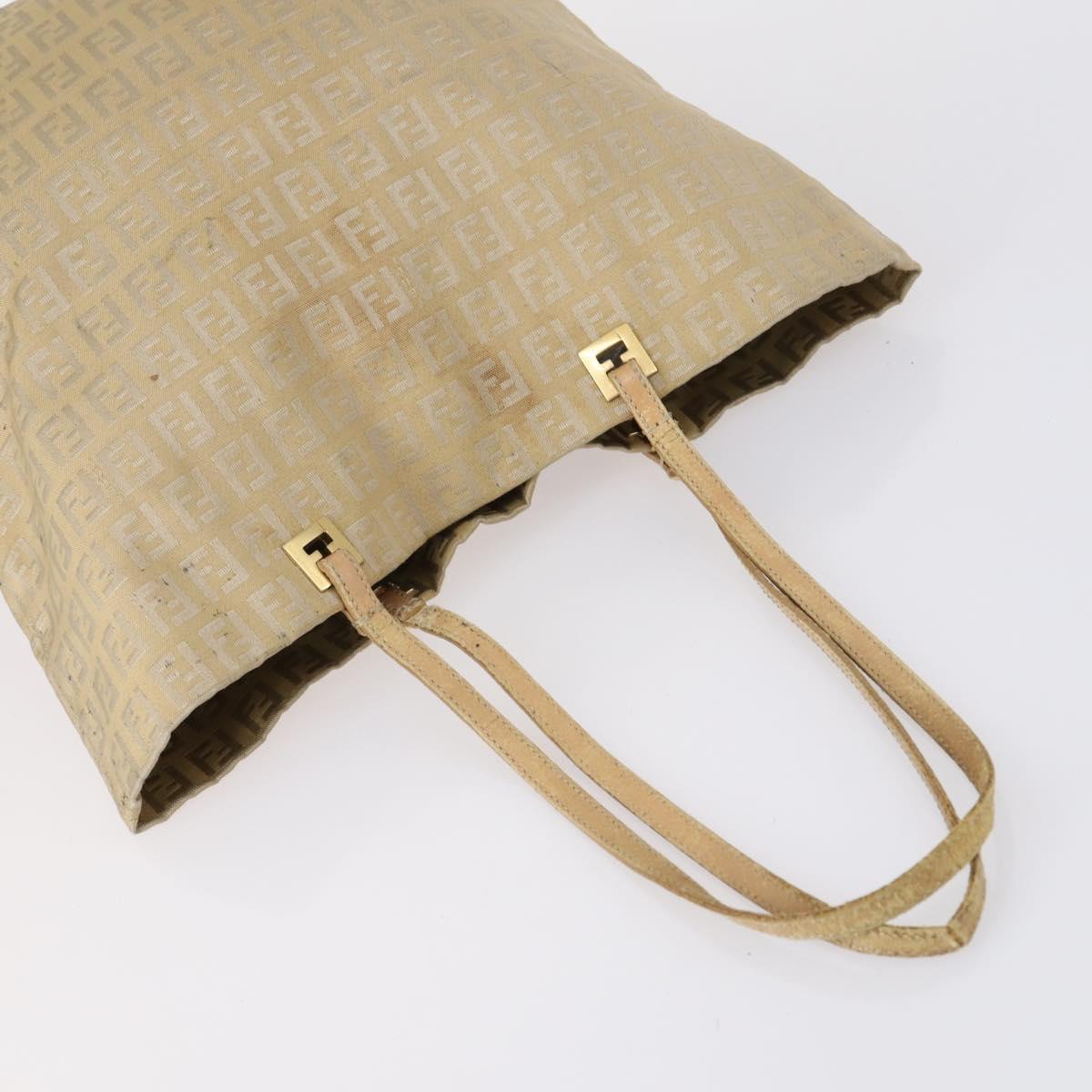 FENDI Zucchino Pecan Bag Canvas Coated Canvas 4Set Black Brown Auth bs29858