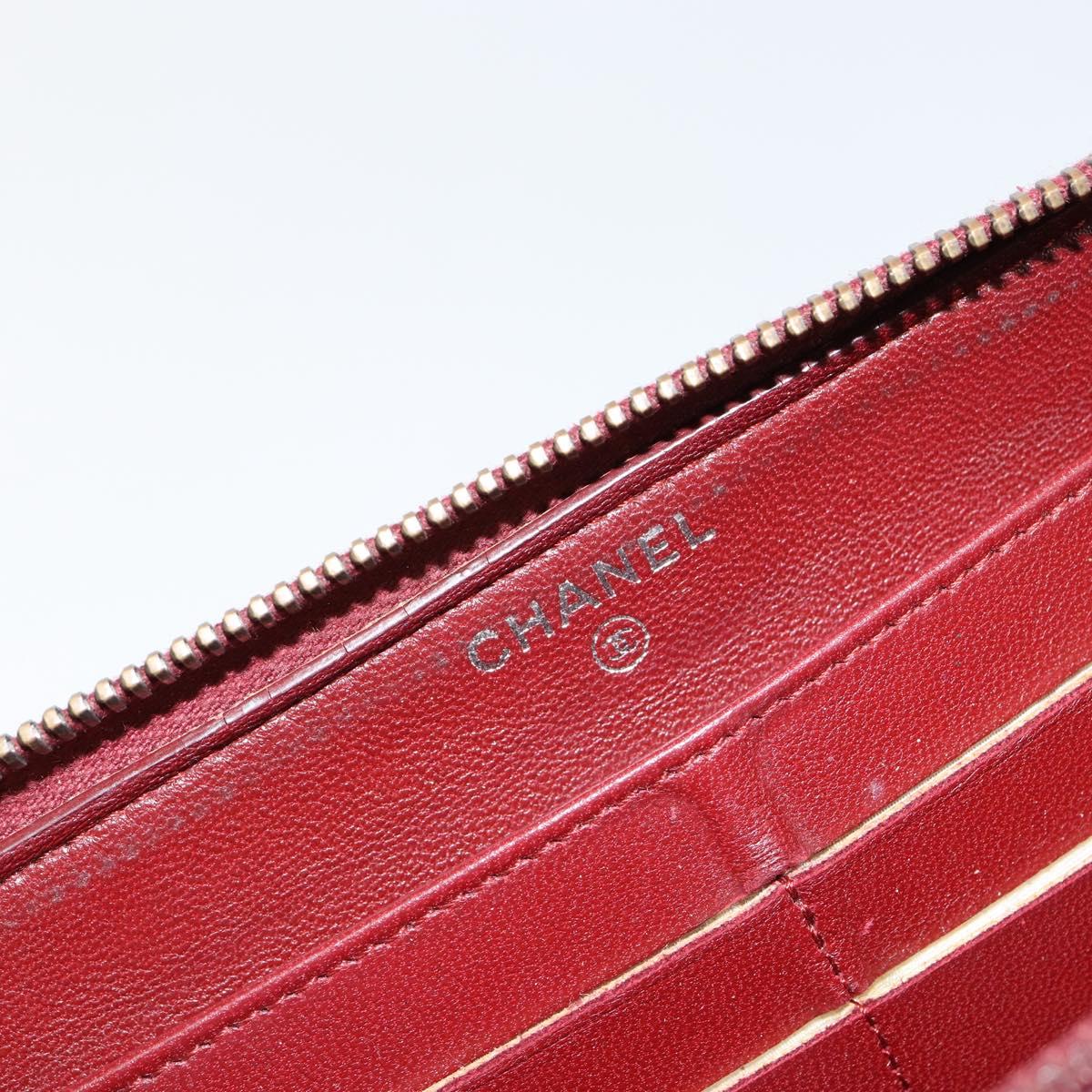 CHANEL Matelasse Wallet Leather Black Silver CC Auth bs29859