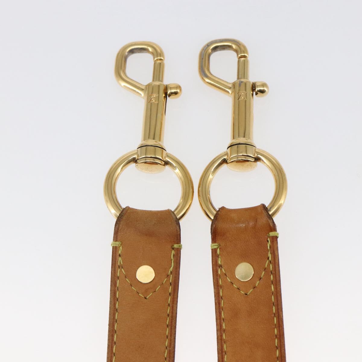 LOUIS VUITTON Adjustable Shoulder Strap Leather 35""-39"" Beige LV Auth bs29864