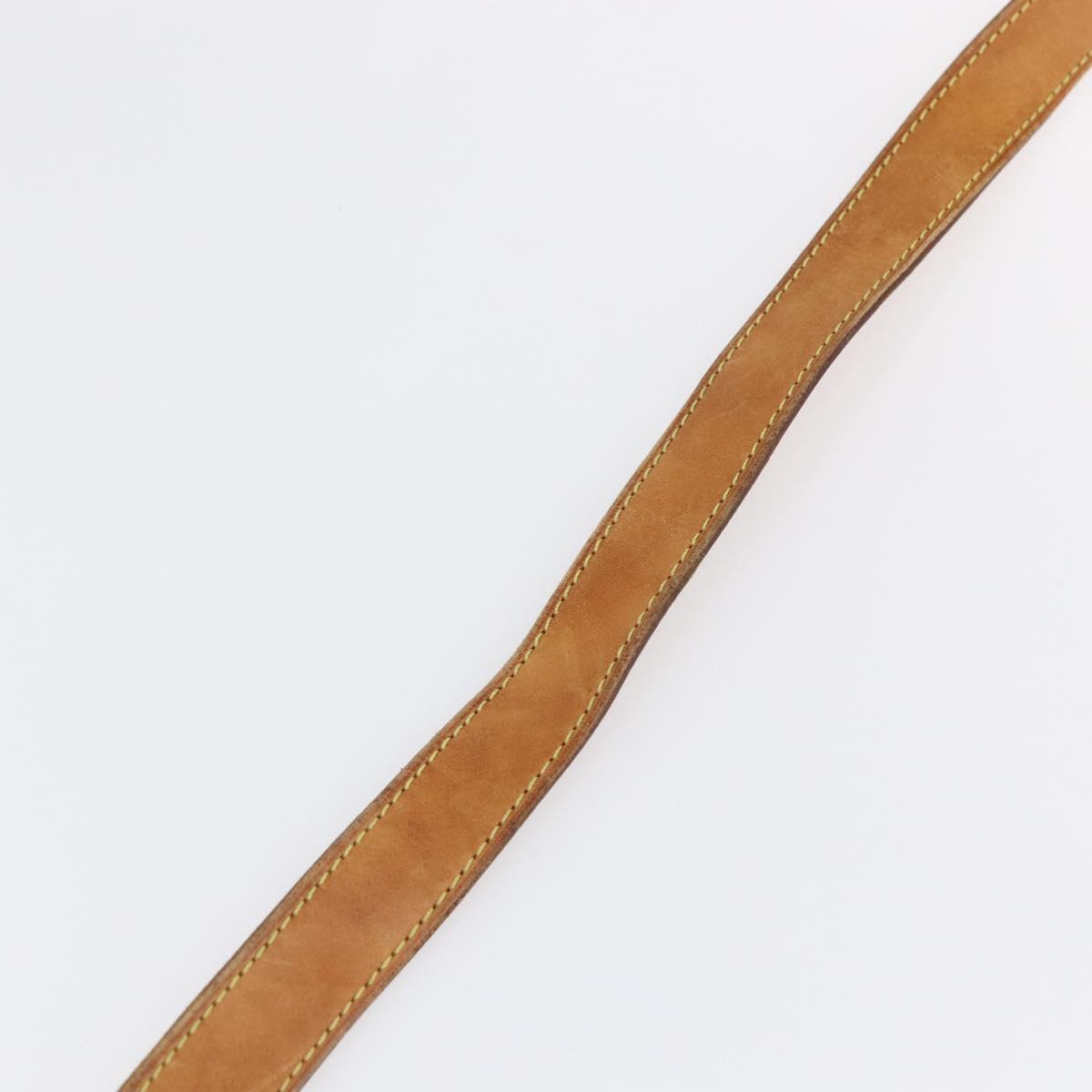 LOUIS VUITTON Adjustable Shoulder Strap Leather 35""-39"" Beige LV Auth bs29864