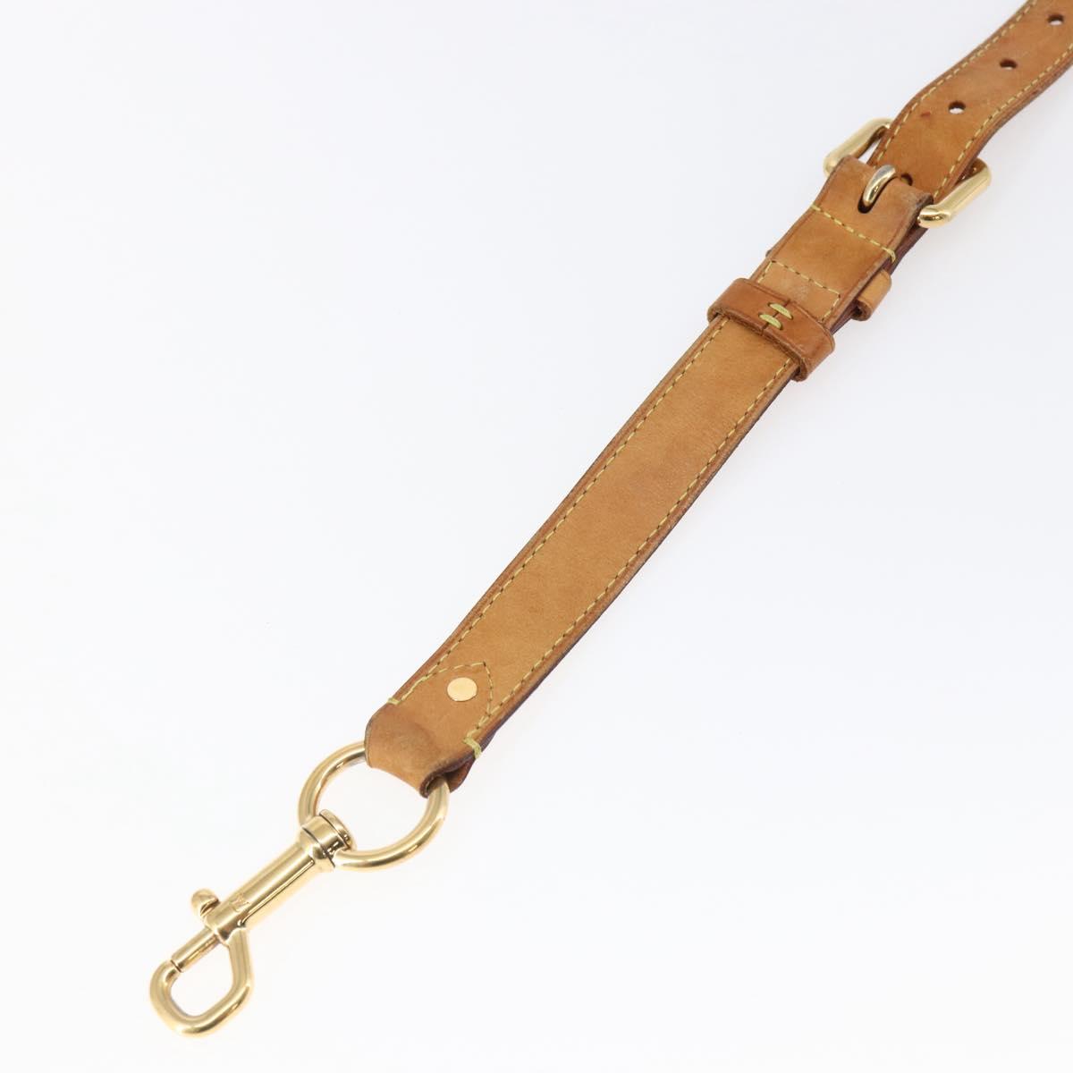 LOUIS VUITTON Adjustable Shoulder Strap Leather 35""-39"" Beige LV Auth bs29864