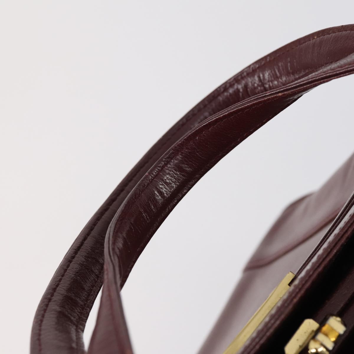 Chloe Hand Bag Leather 4Set Bordeaux Black Ivory Auth bs29866