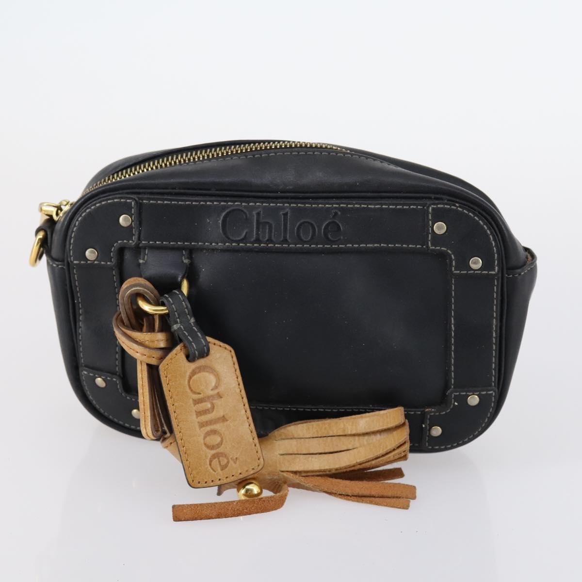 Chloe Hand Bag Leather 4Set Bordeaux Black Ivory Auth bs29866