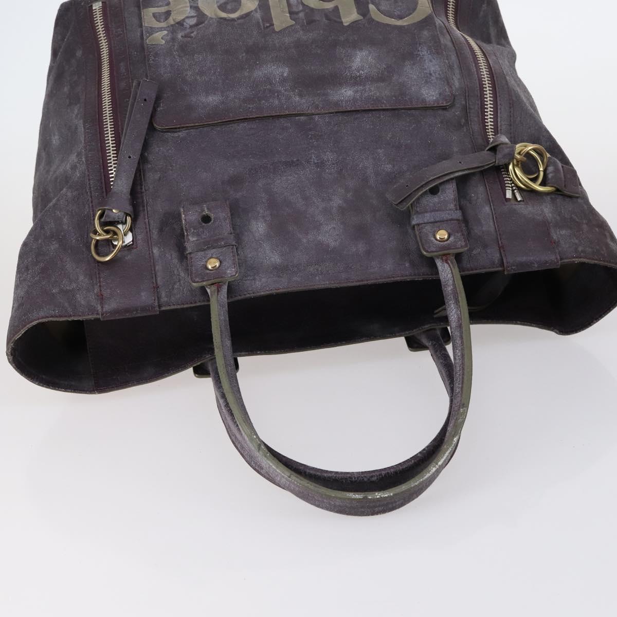 Chloe Hand Bag Leather 4Set Bordeaux Black Ivory Auth bs29866