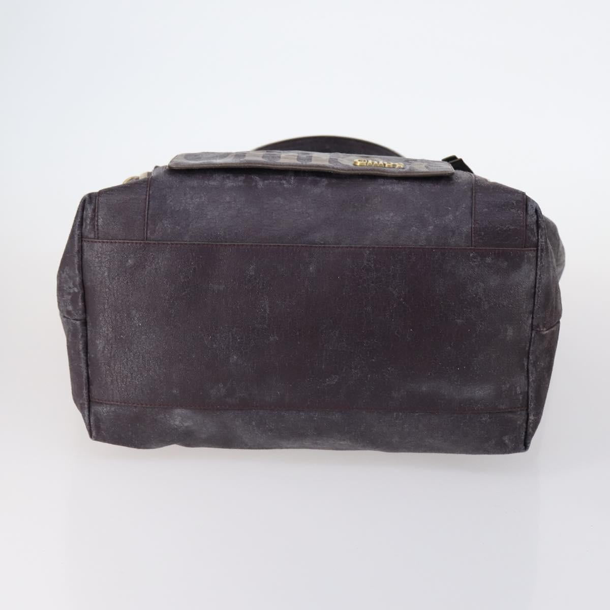 Chloe Hand Bag Leather 4Set Bordeaux Black Ivory Auth bs29866