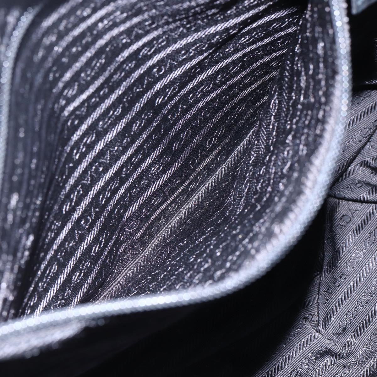 PRADA Tote Bag Nylon Black Silver Auth bs29877