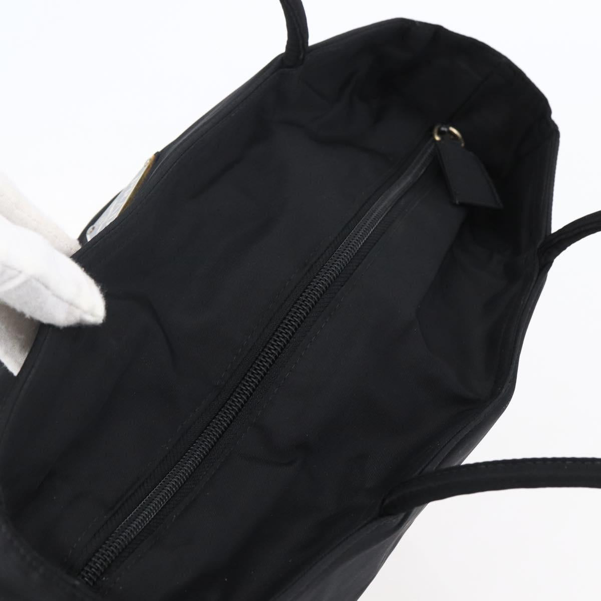 PRADA Tote Bag Nylon Black Silver Auth bs29877
