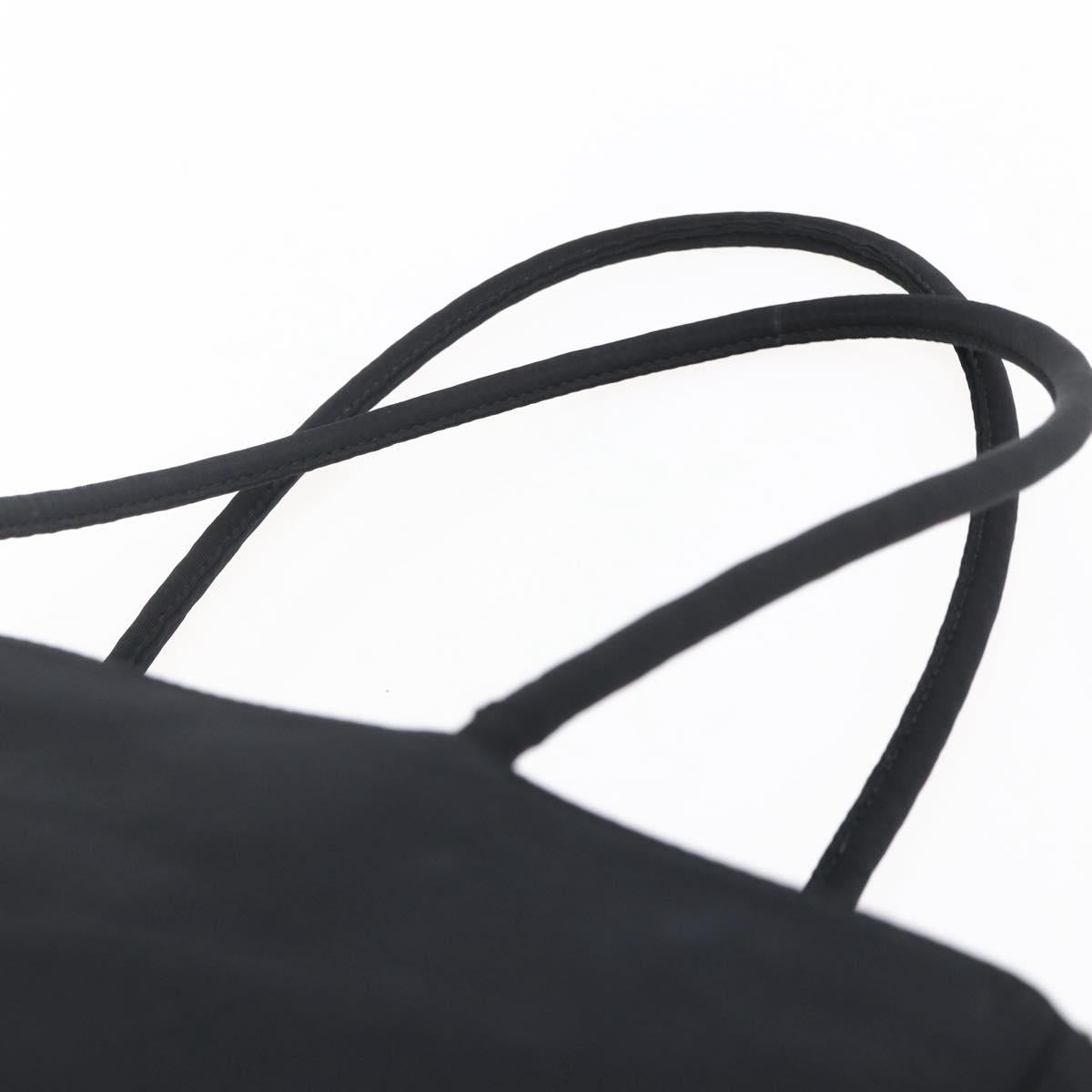 PRADA Tote Bag Nylon Black Silver Auth bs29877