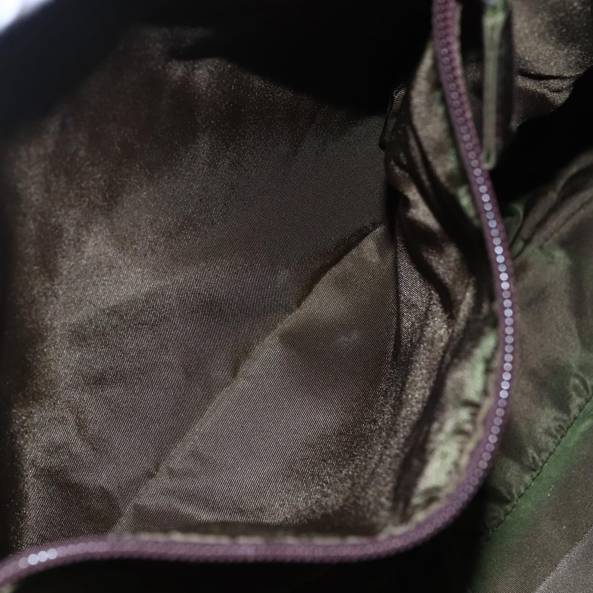 PRADA Chain Shoulder Bag Nylon Khaki Auth bs29881