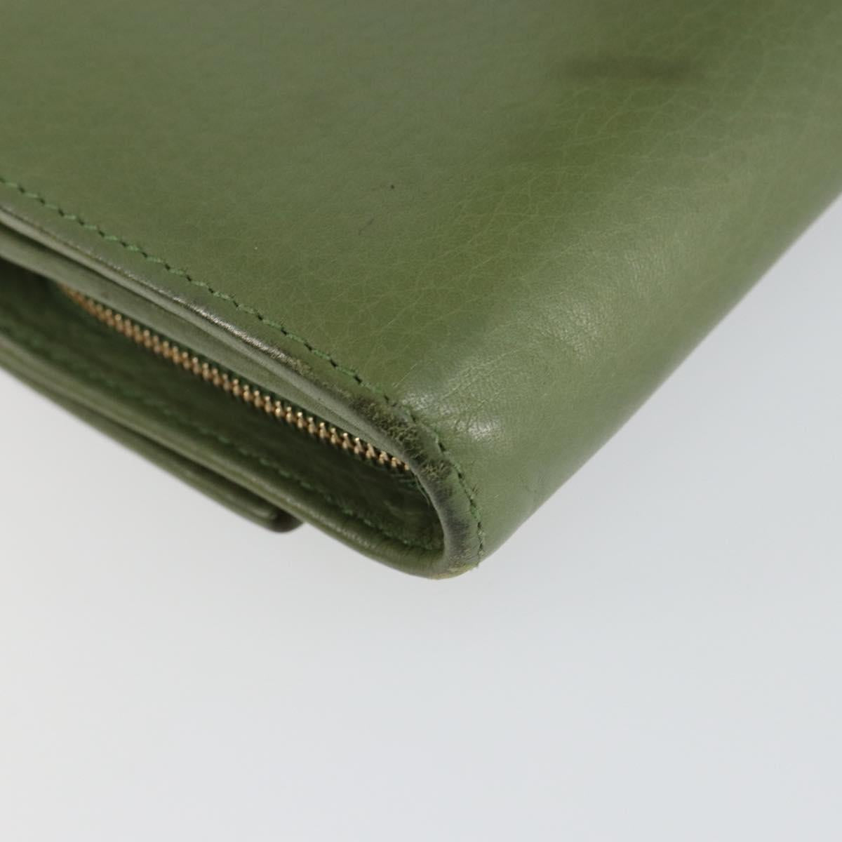 GUCCI Flora Continental Wallet Leather Green 376186 0959 Auth bs29886