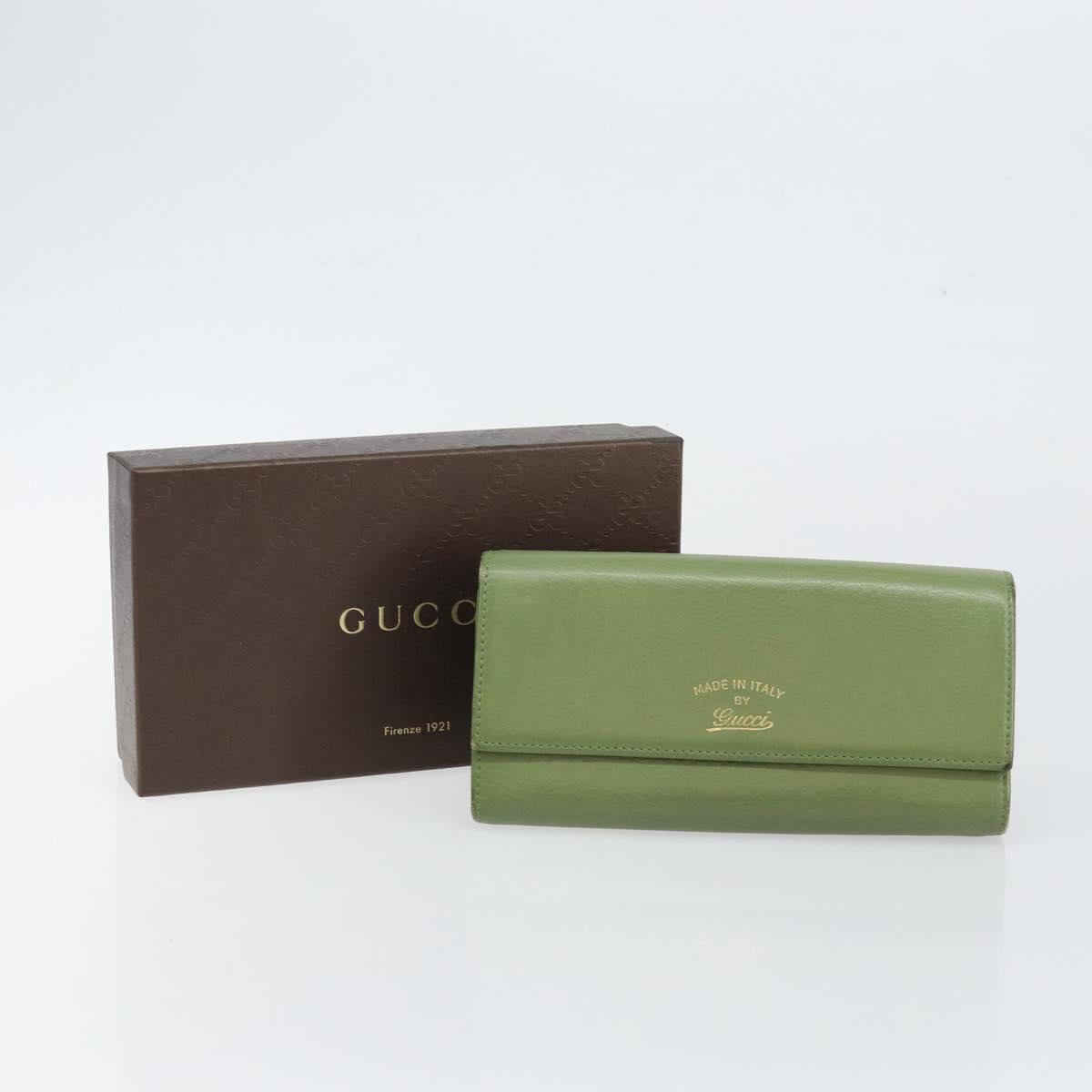 GUCCI Flora Continental Wallet Leather Green 376186 0959 Auth bs29886