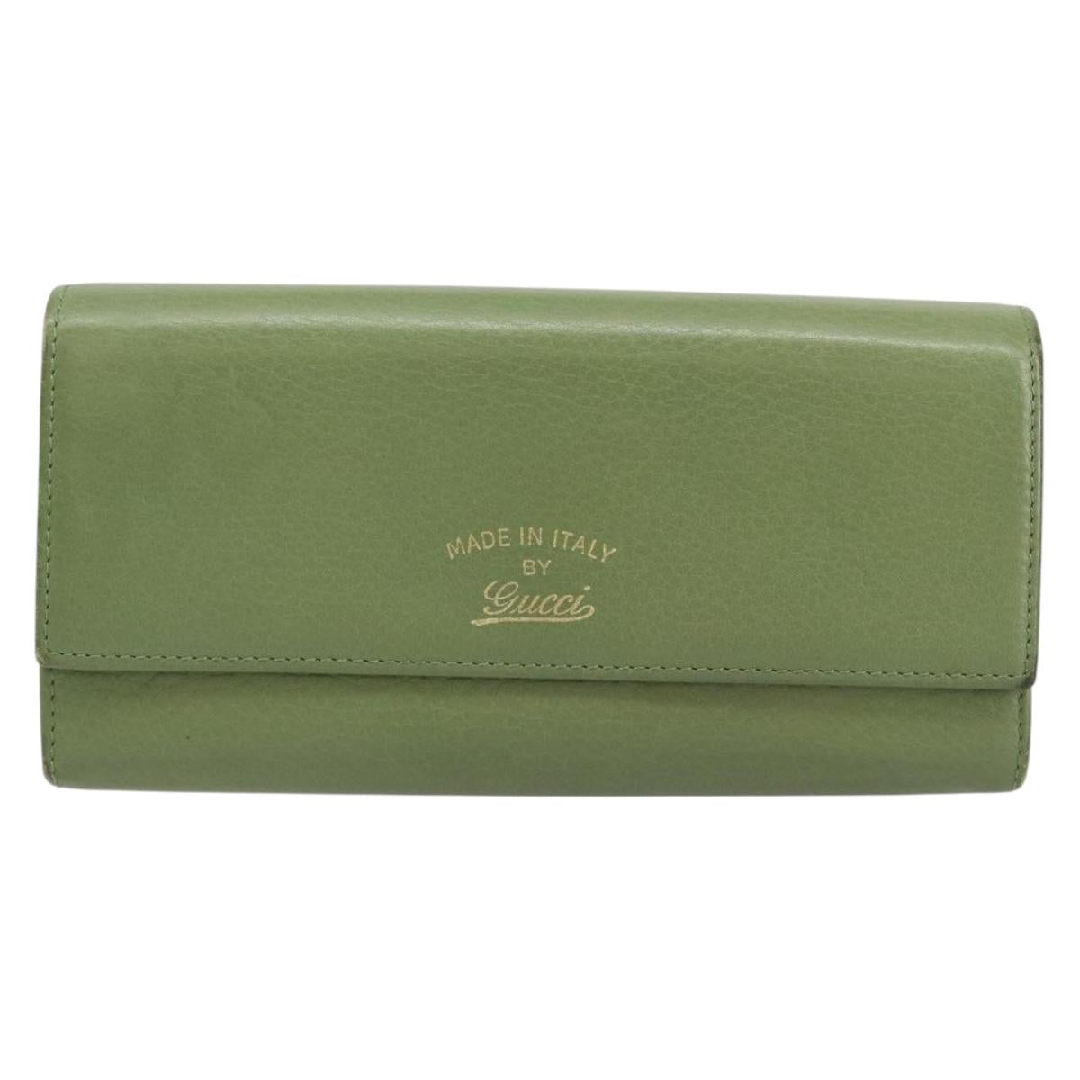 GUCCI Flora Continental Wallet Leather Green 376186 0959 Auth bs29886