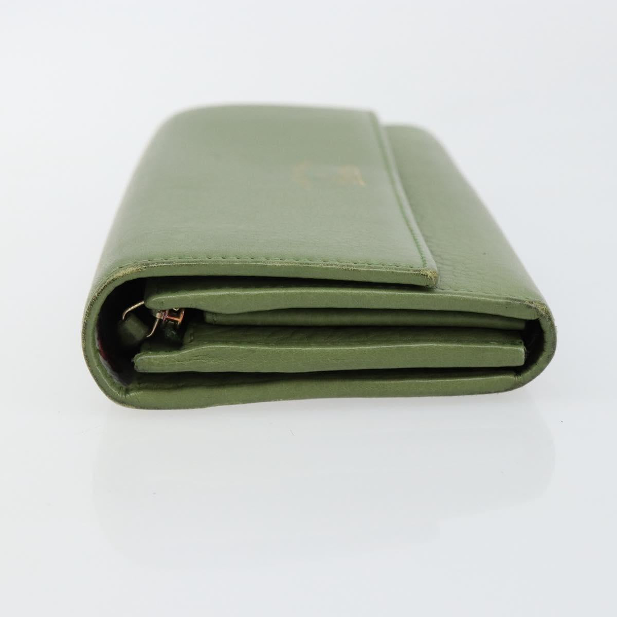 GUCCI Flora Continental Wallet Leather Green 376186 0959 Auth bs29886