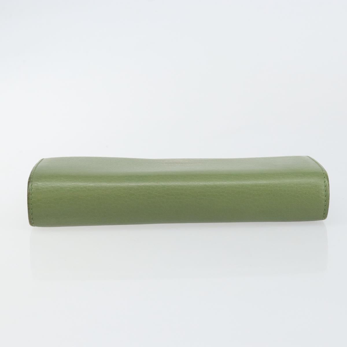 GUCCI Flora Continental Wallet Leather Green 376186 0959 Auth bs29886