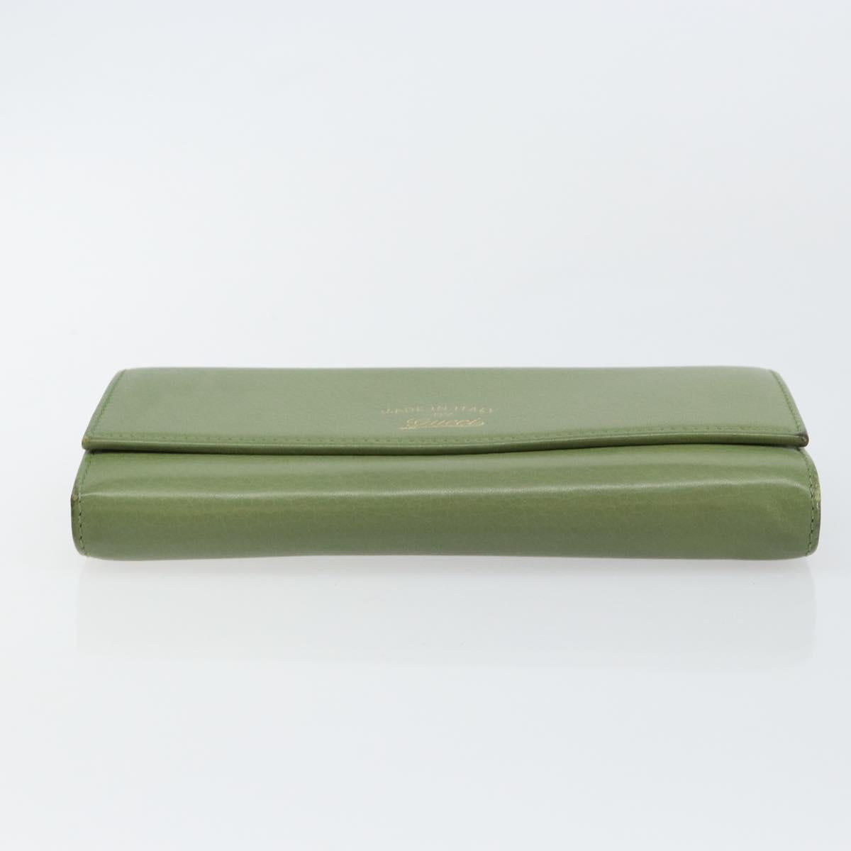 GUCCI Flora Continental Wallet Leather Green 376186 0959 Auth bs29886