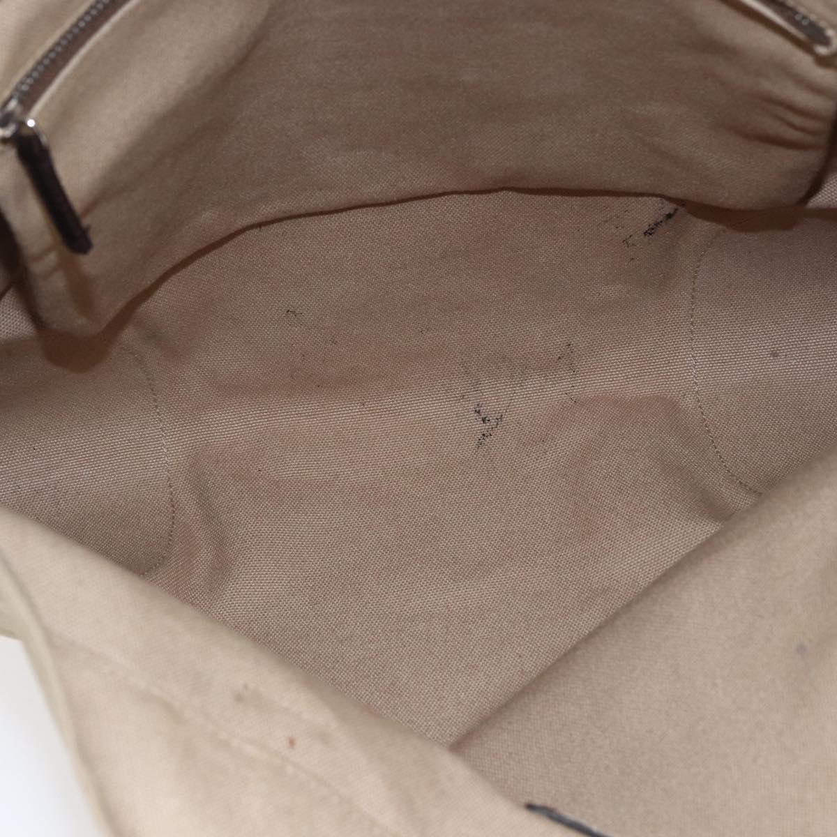 PRADA Tote Bag Canvas Beige Light Blue Auth bs29888