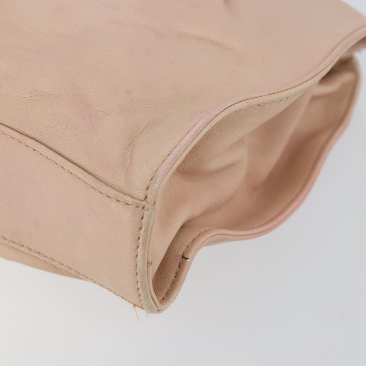 GUCCI Tote Bag Leather Beige Silver 002 1054 Auth bs29889