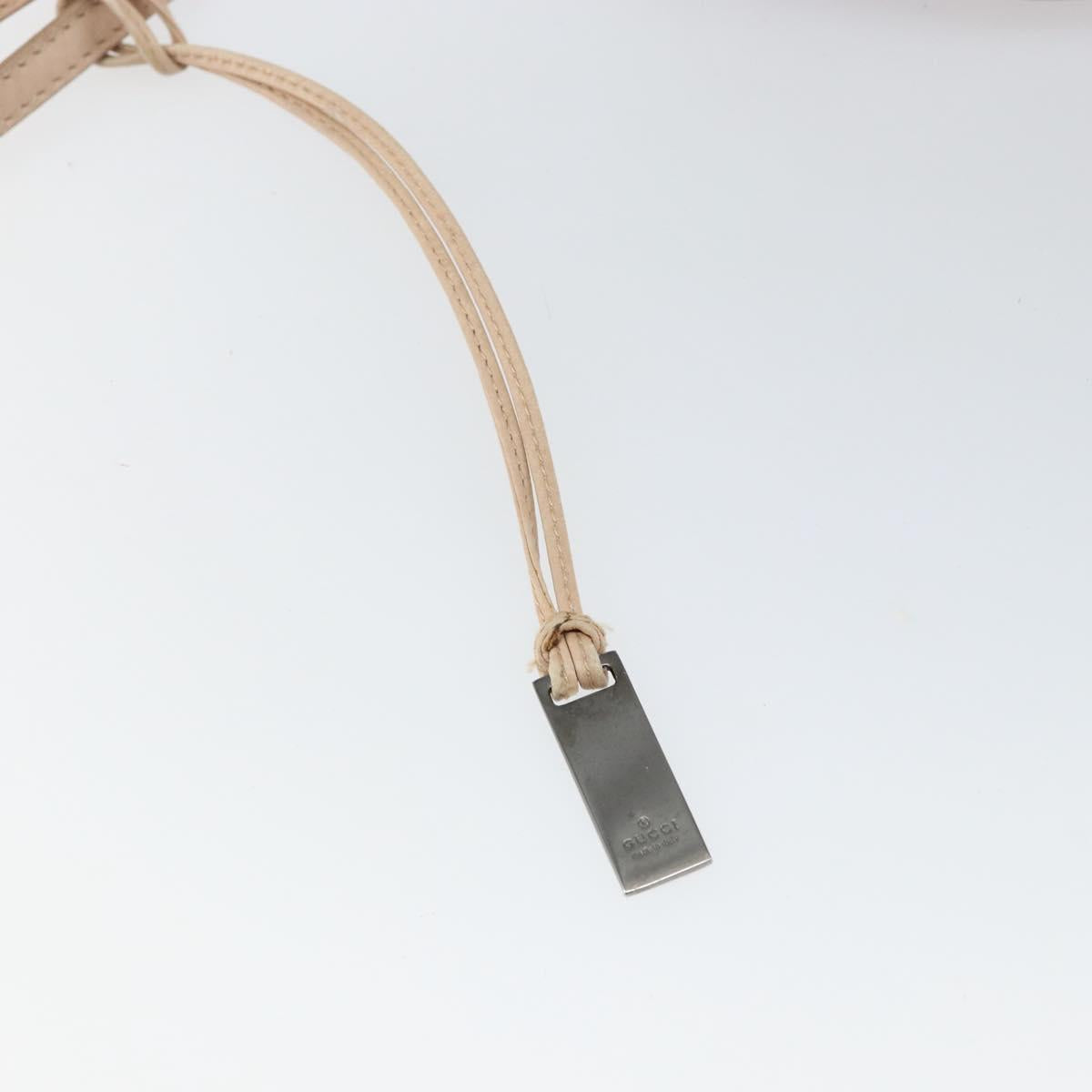 GUCCI Tote Bag Leather Beige Silver 002 1054 Auth bs29889