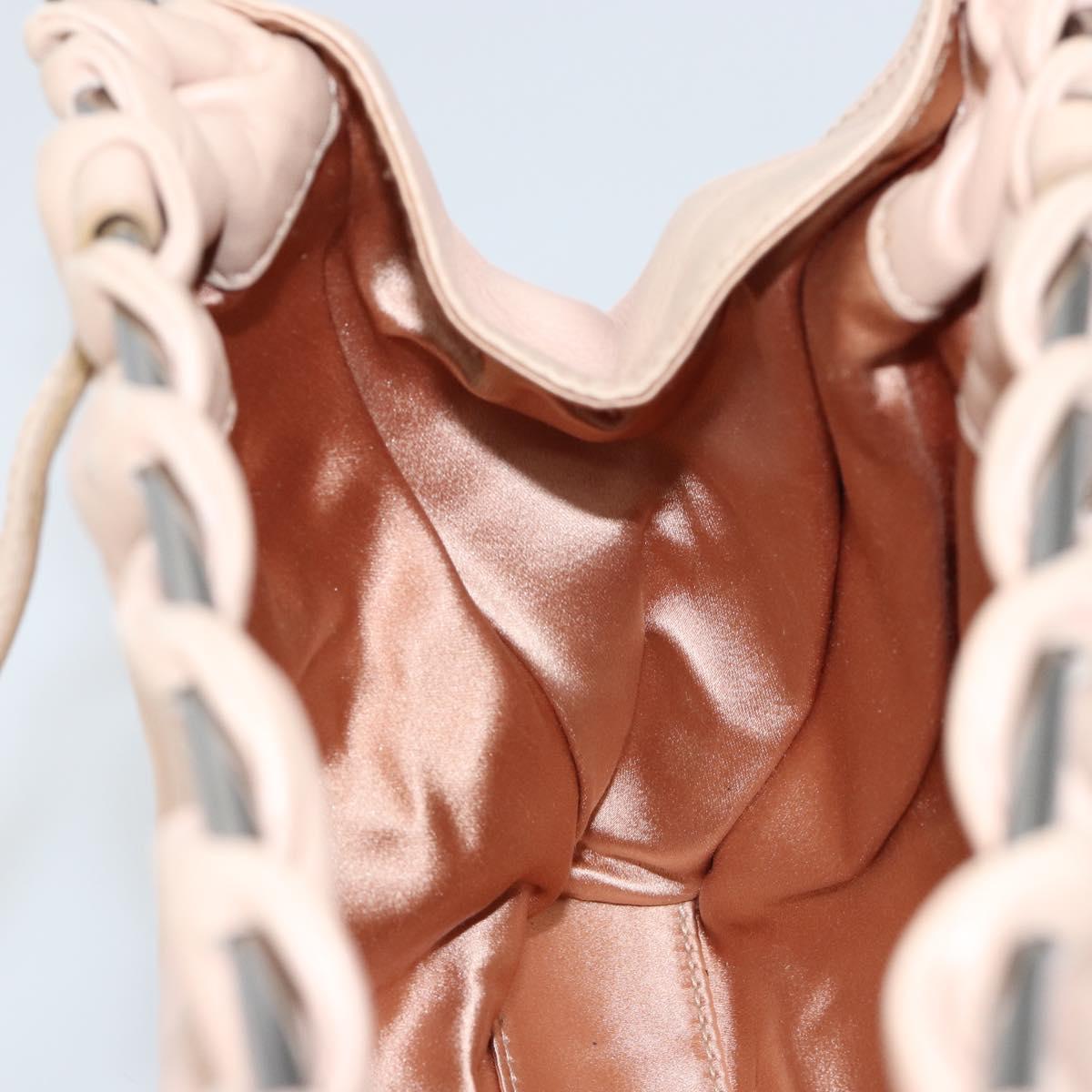 GUCCI Tote Bag Leather Beige Silver 002 1054 Auth bs29889