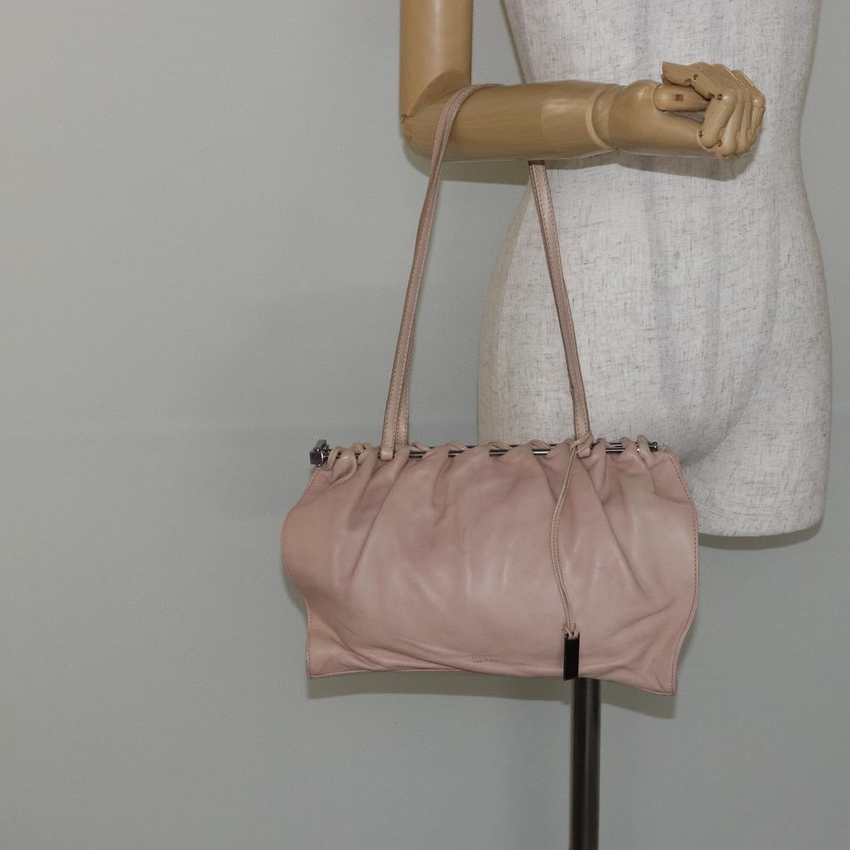 GUCCI Tote Bag Leather Beige Silver 002 1054 Auth bs29889