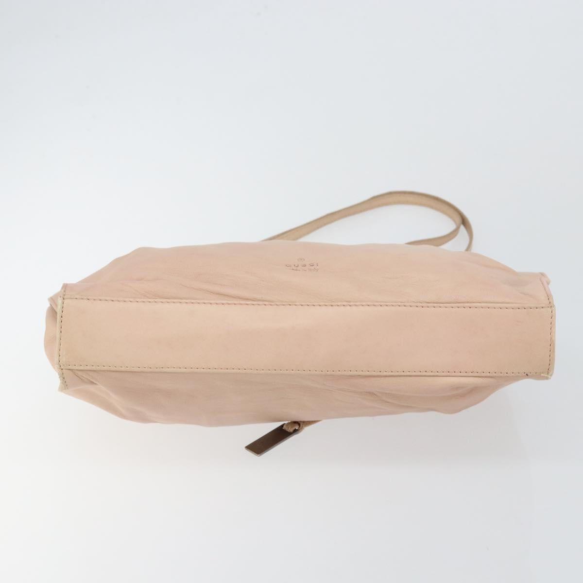 GUCCI Tote Bag Leather Beige Silver 002 1054 Auth bs29889