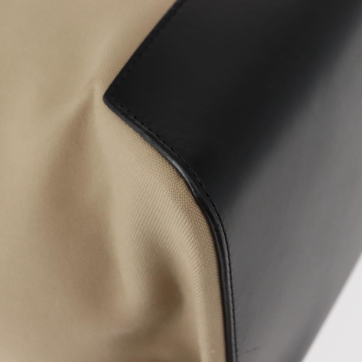 Berluti Calligraphy Tote Bag Canvas Leather Beige Silver Auth bs29891