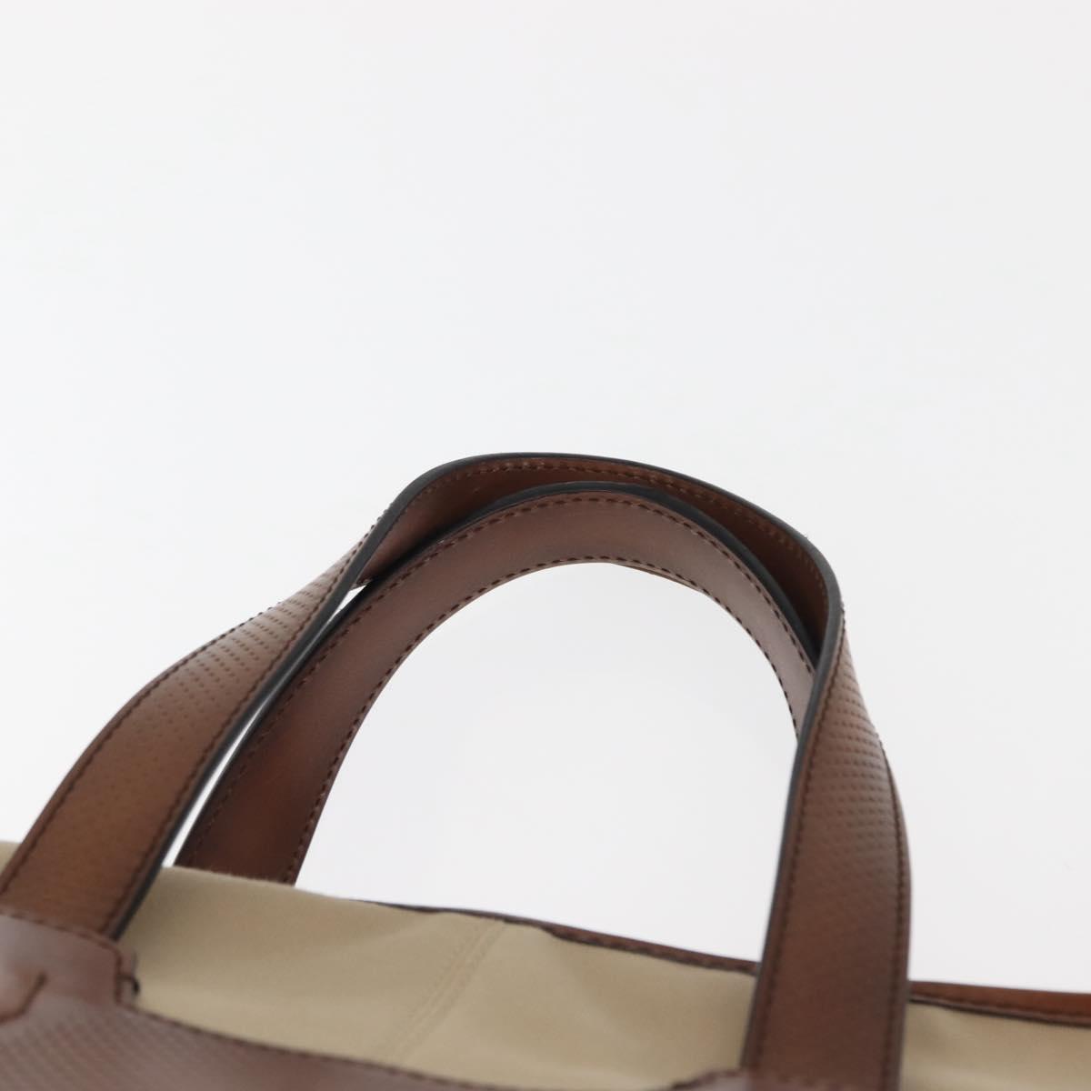 Berluti Calligraphy Tote Bag Canvas Leather Beige Silver Auth bs29891