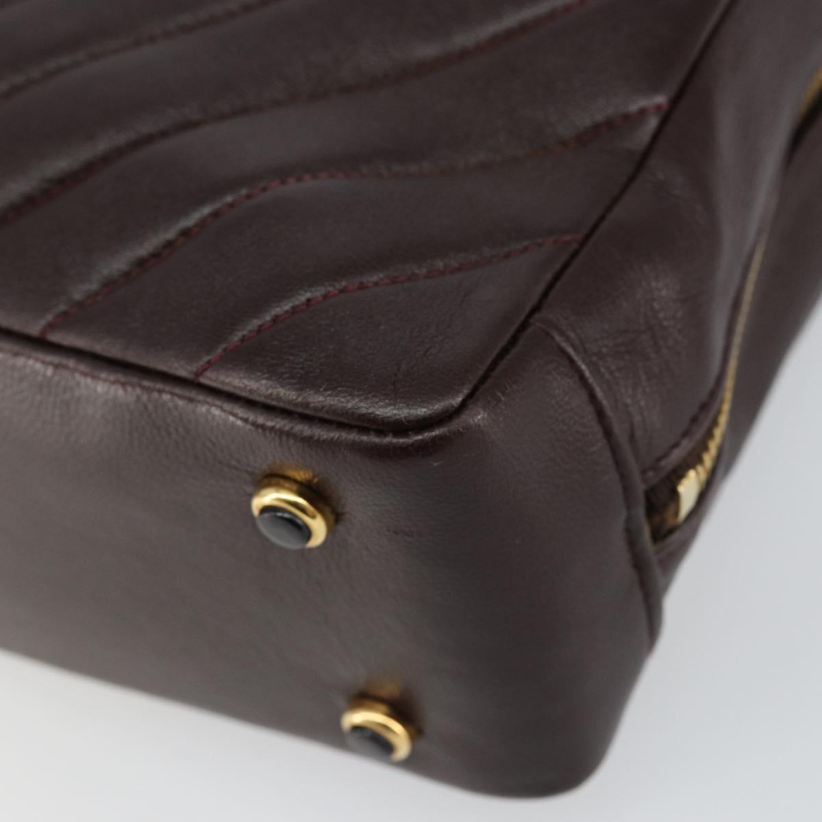 CHANEL V stitch Shoulder Bag Lamb Skin Brown Gold CC Auth bs29893