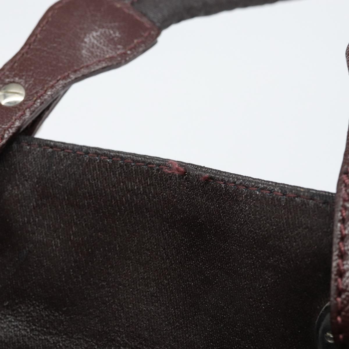 CHANEL Paris Biarritz Tote Bag Coated Canvas Dark Brown Silver CC Auth bs29897