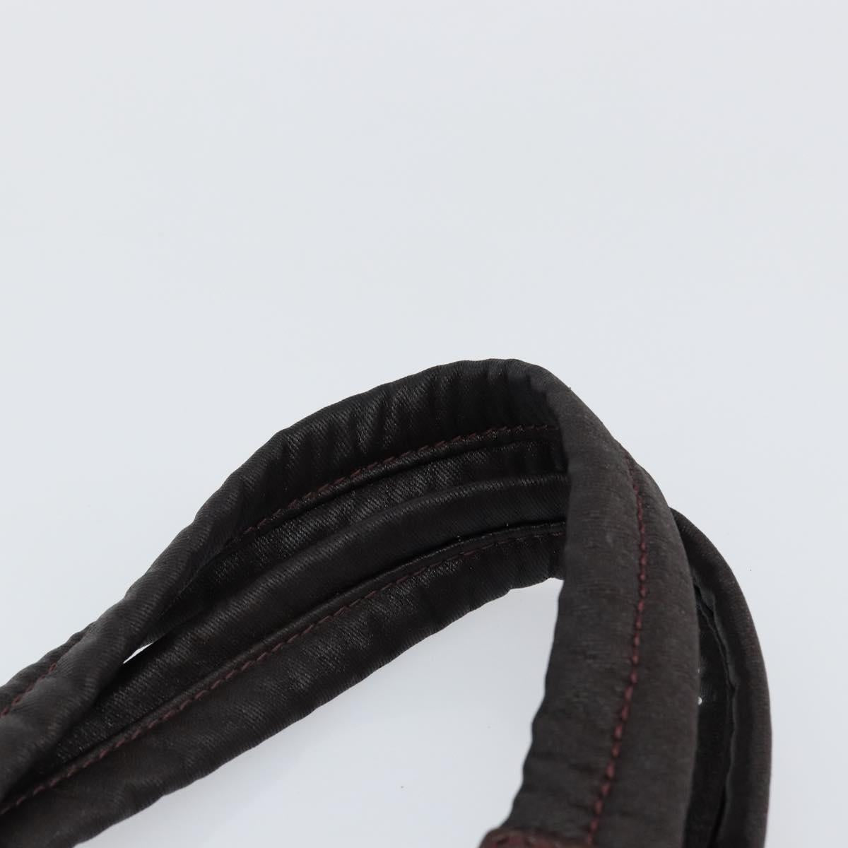 CHANEL Paris Biarritz Tote Bag Coated Canvas Dark Brown Silver CC Auth bs29897