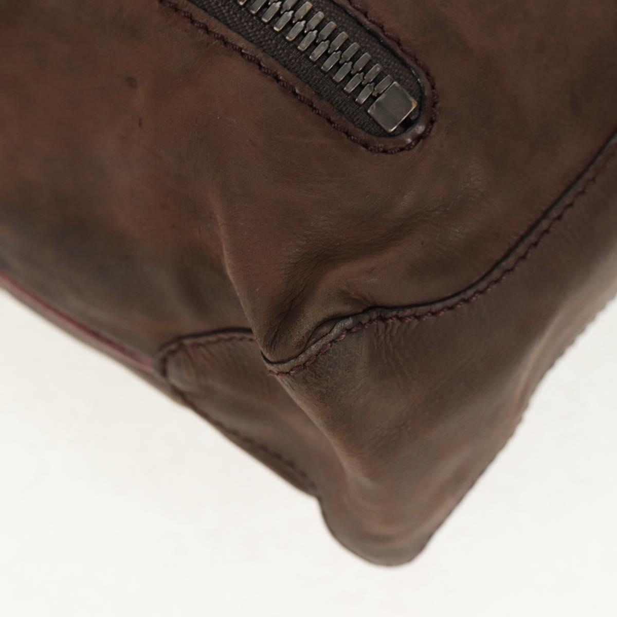 Berluti Shoulder Bag Leather Brown Silver Auth bs29899