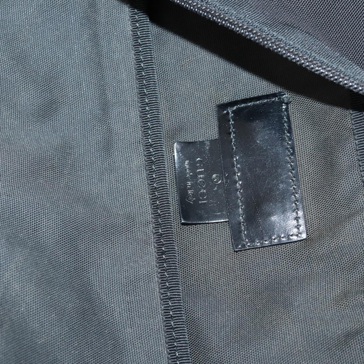 GUCCI Boston Bag Nylon Black Silver 012 0389 Auth bs29901