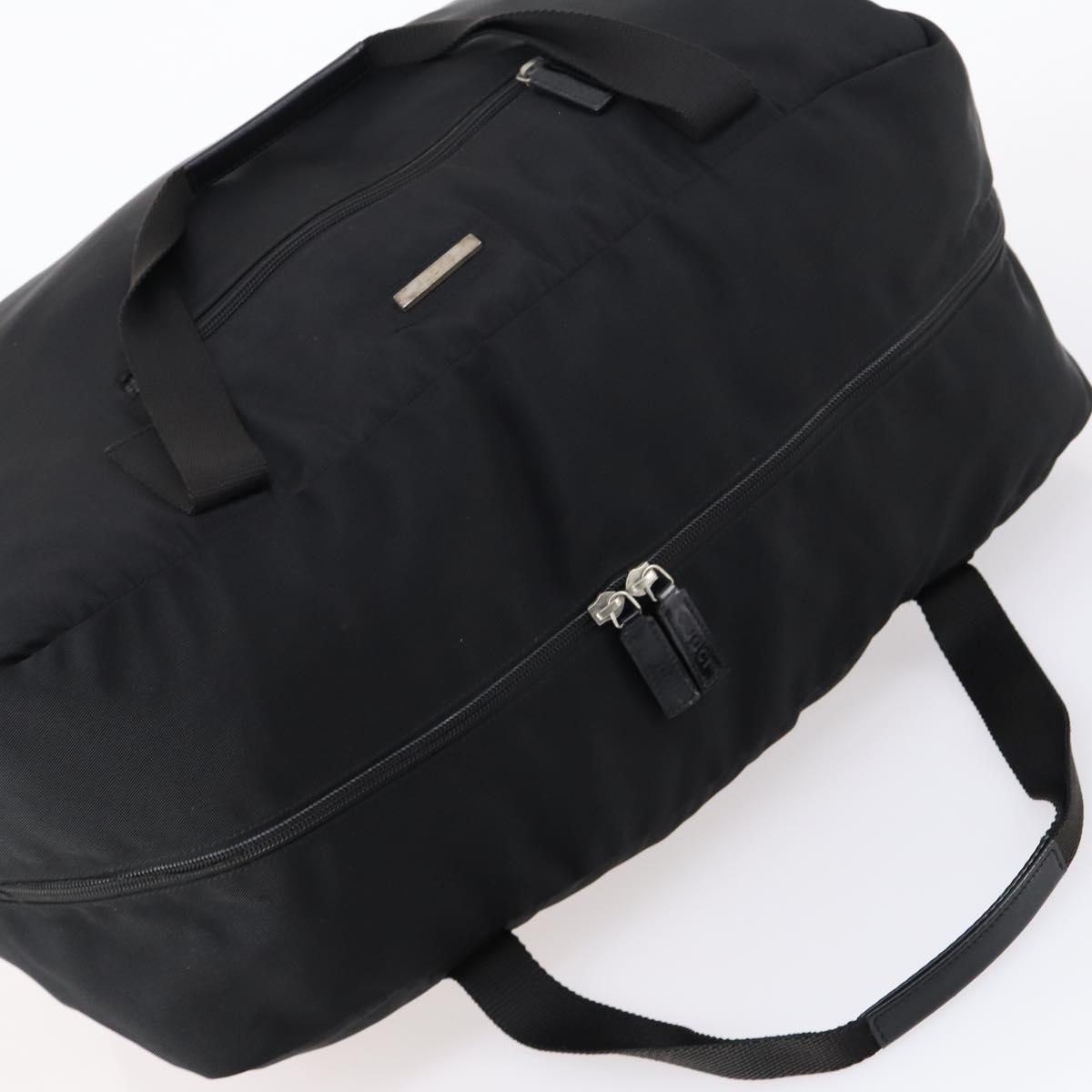 GUCCI Boston Bag Nylon Black Silver 012 0389 Auth bs29901