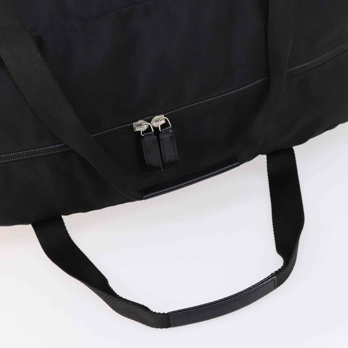 GUCCI Boston Bag Nylon Black Silver 012 0389 Auth bs29901