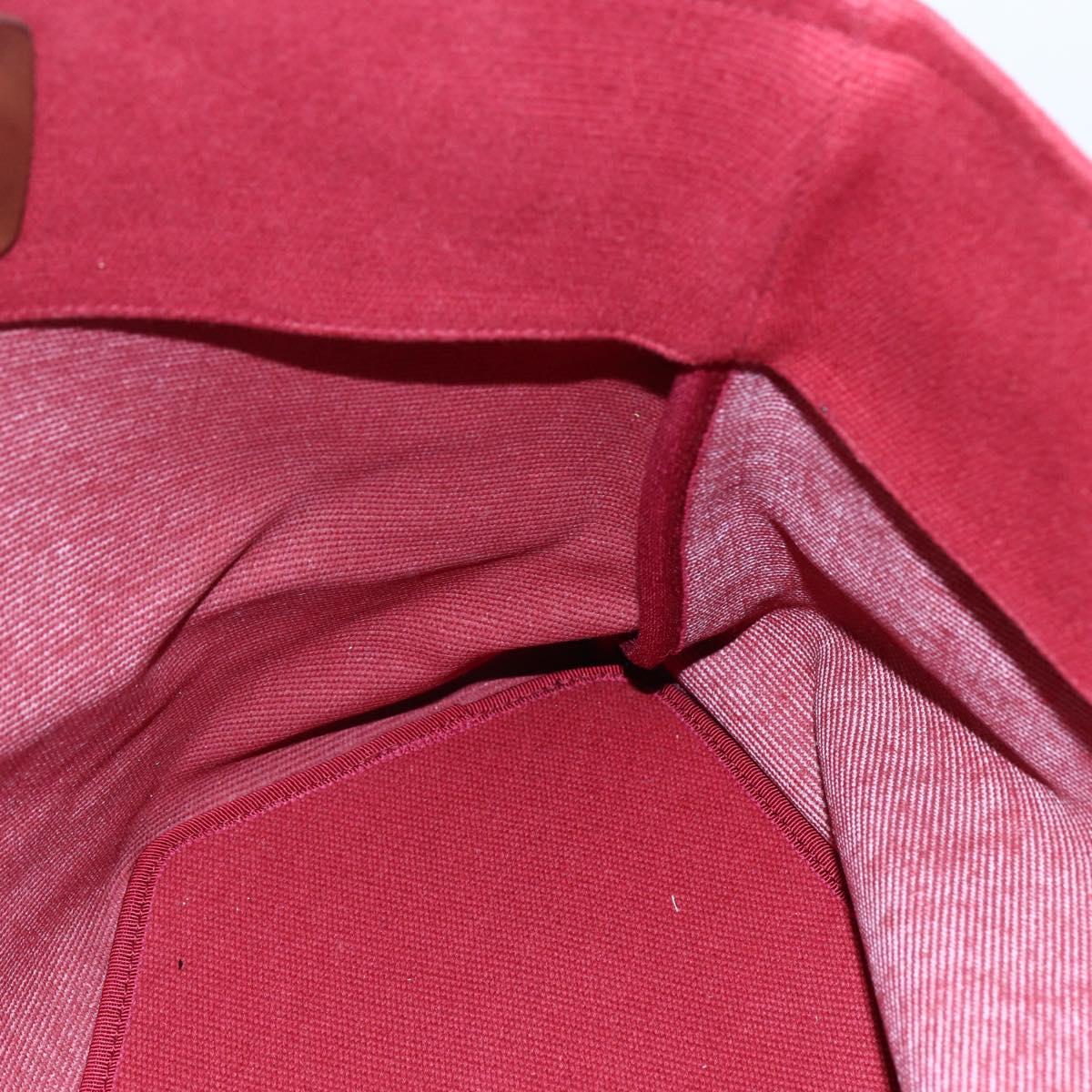 BOTTEGA VENETA Chain Tote Bag Canvas Outlet Red Auth bs29902