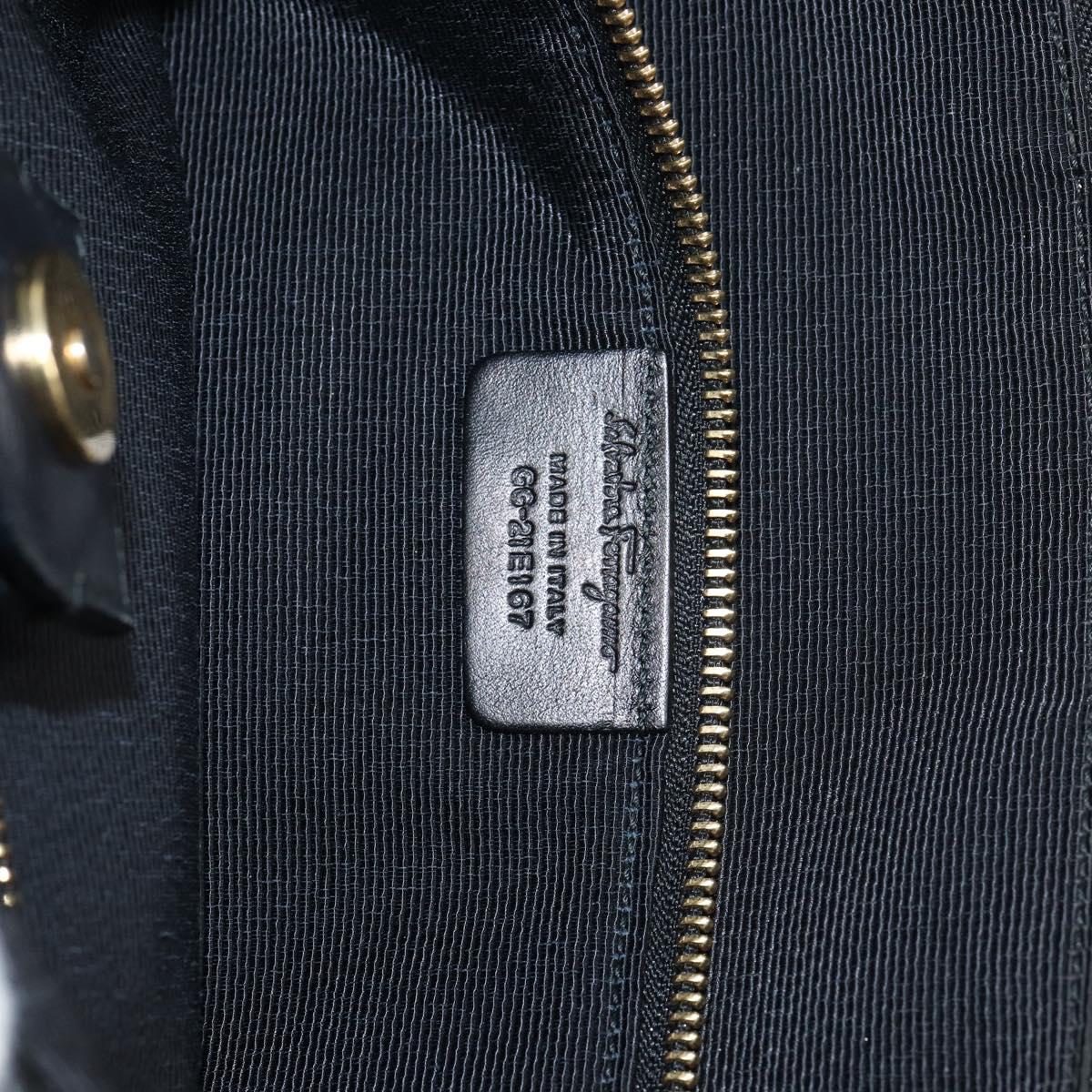 Salvatore Ferragamo Tote Bag Nylon Black Gold Auth bs29903