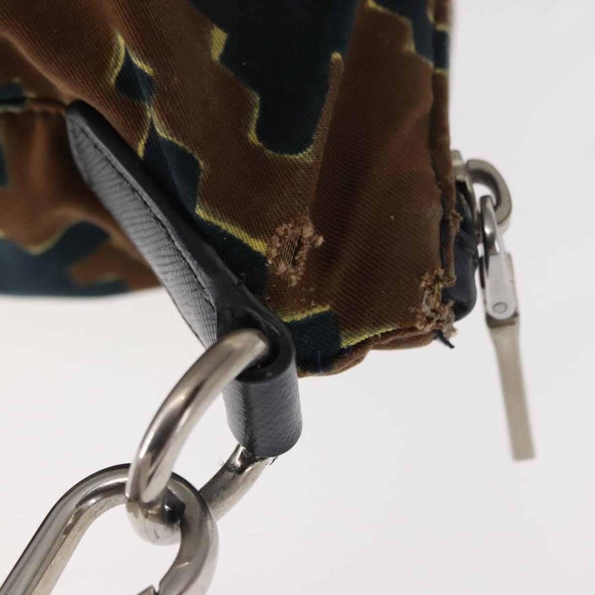 PRADA Tote Bag Canvas 2way Navy Brown Auth bs29907