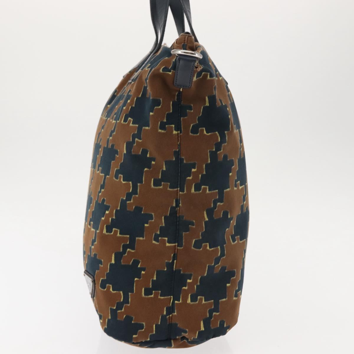 PRADA Tote Bag Canvas 2way Navy Brown Auth bs29907
