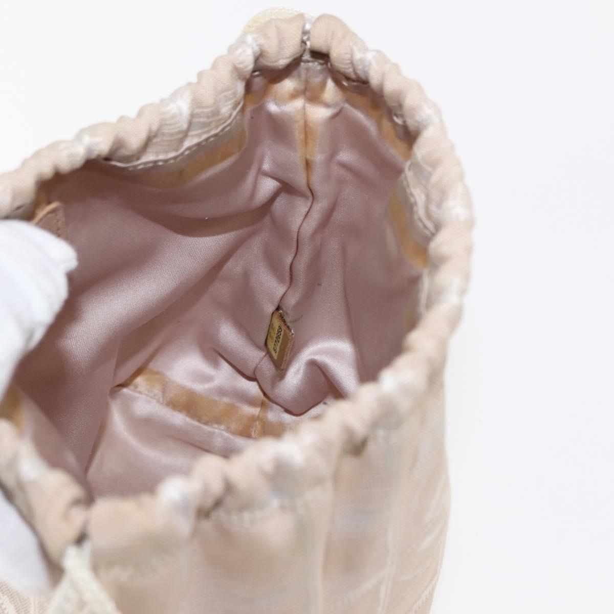 CHANEL New Travel Line Pouch Nylon Beige CC Auth bs29909